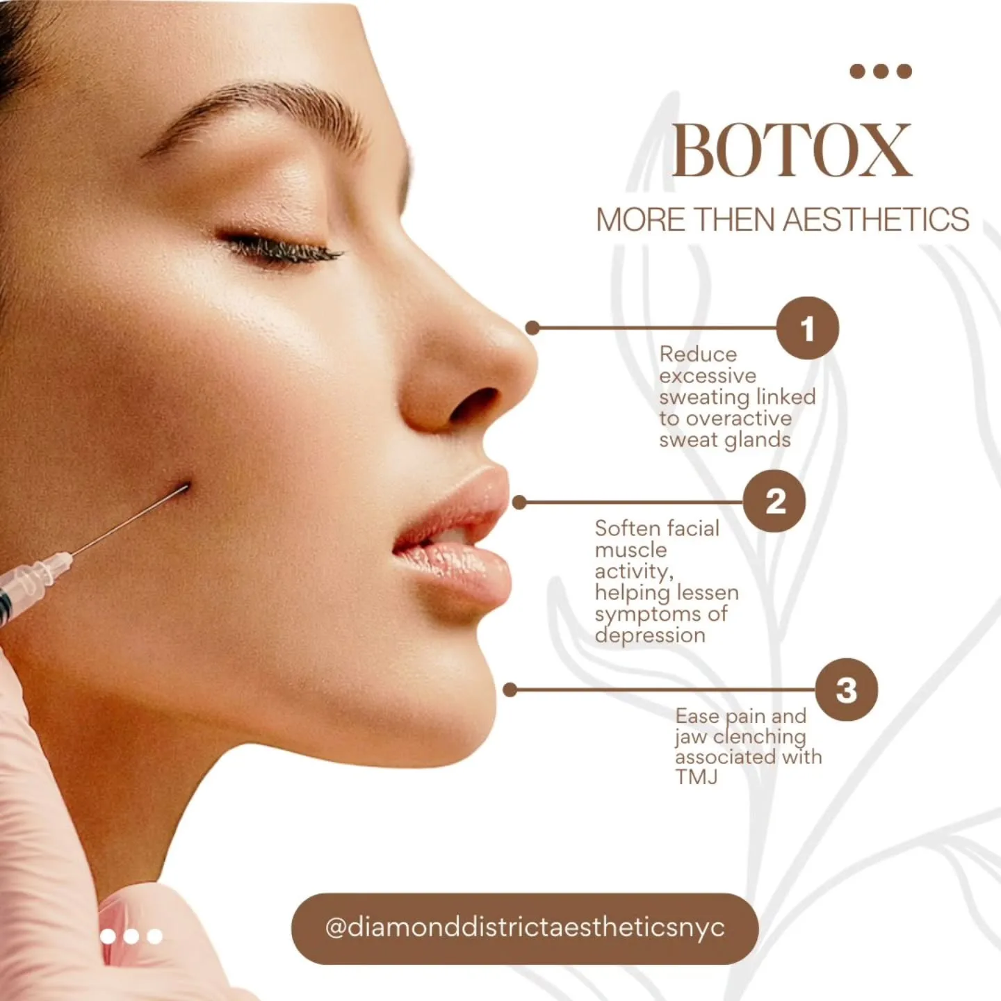 Micro Botox benefits and Botox uses for excessive sweating, facial muscle activity, and TMJ discomfort