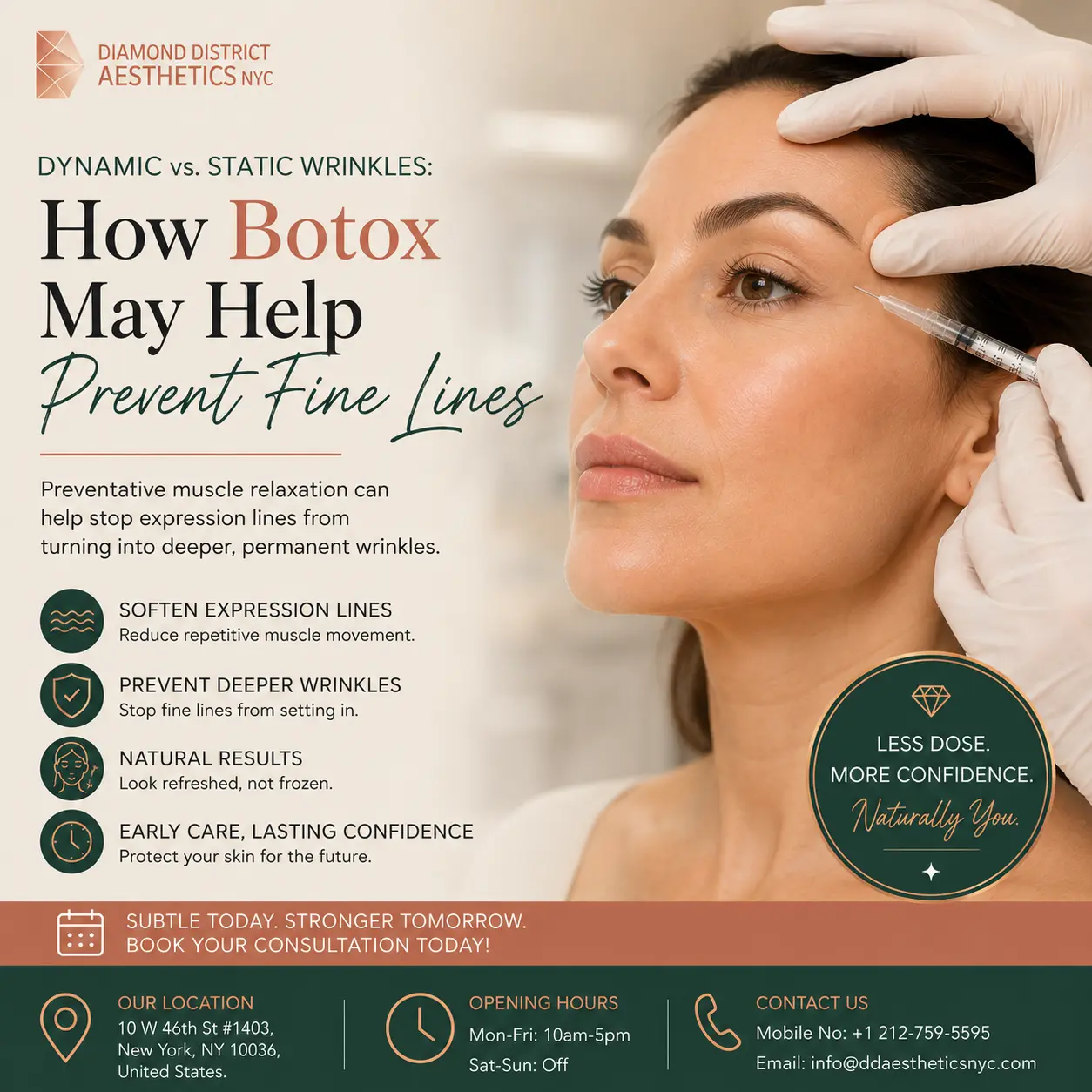 Dynamic wrinkles vs. static wrinkles and how Botox may help prevent fine lines